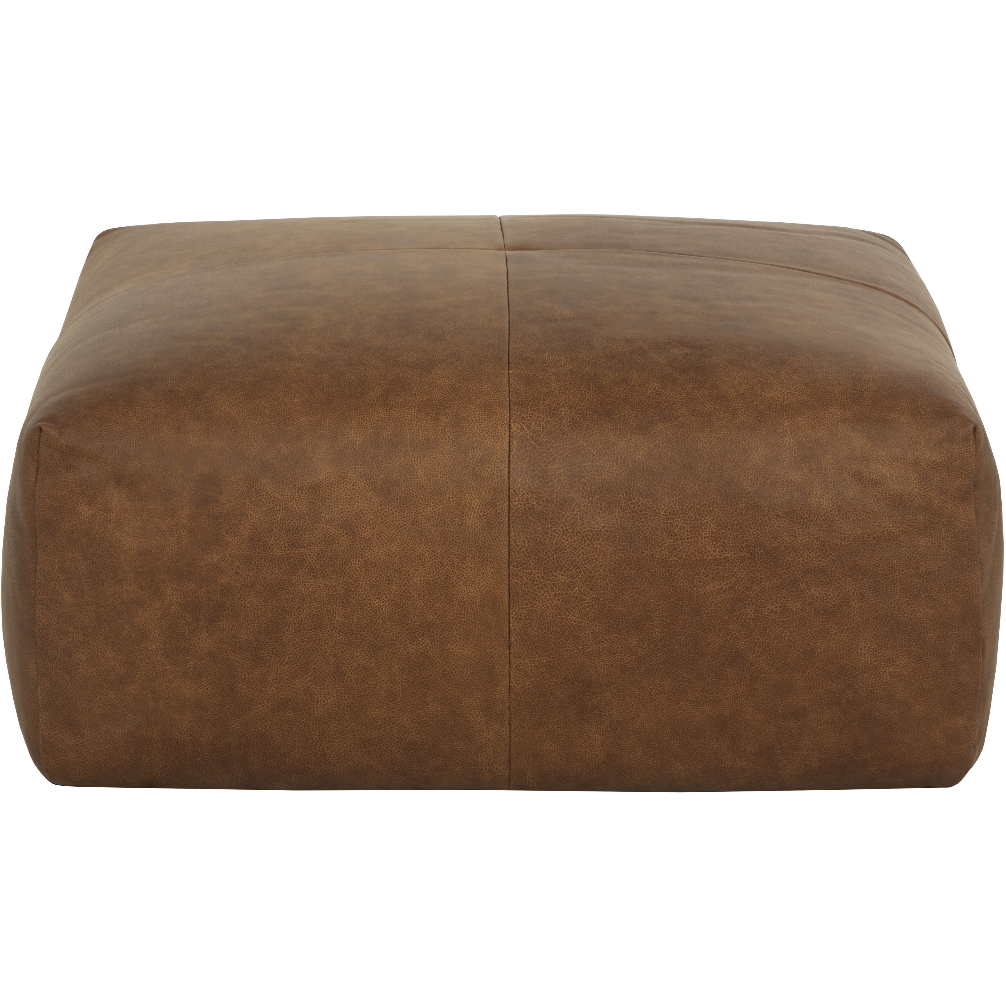 Elio 16 inch Cognac Leather Ottoman